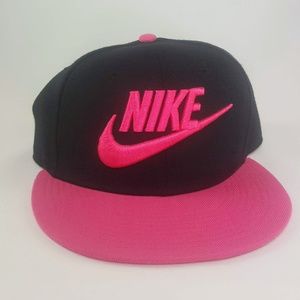 Womans Black and Pink NIKE True Snapback Hat Cap